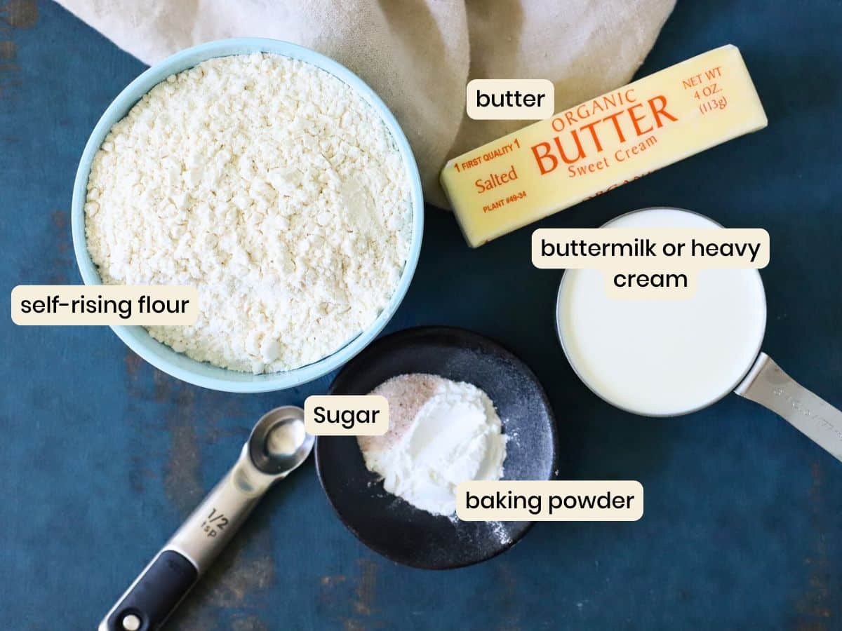 Ingredients to make homemade biscuits.