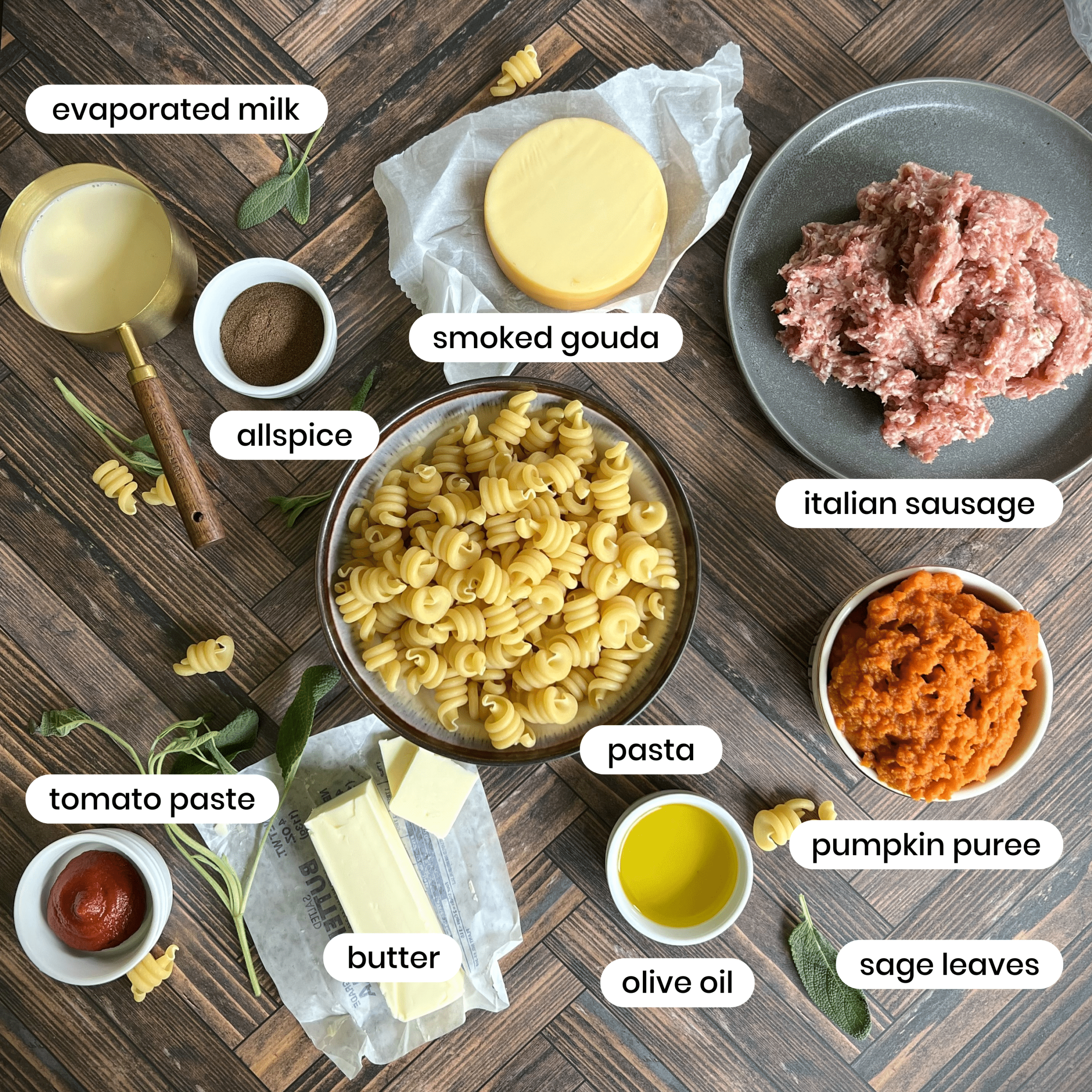 Pumpkin Pasta Ingredients