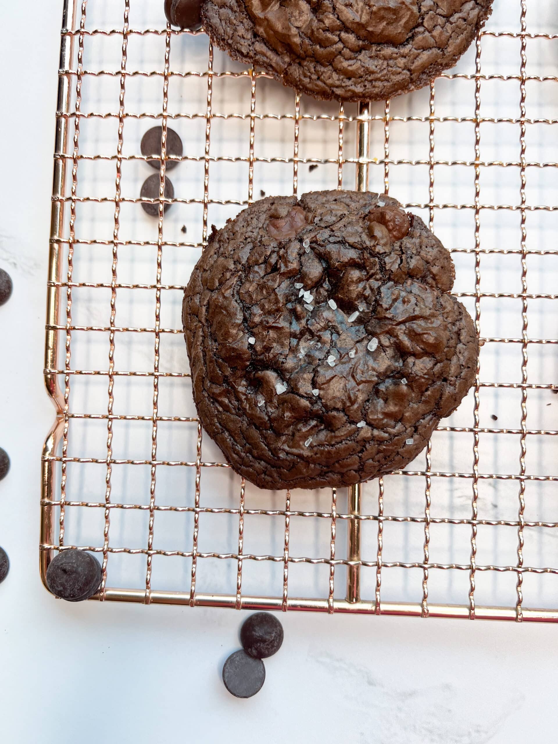 Brownie mix cookies, close up