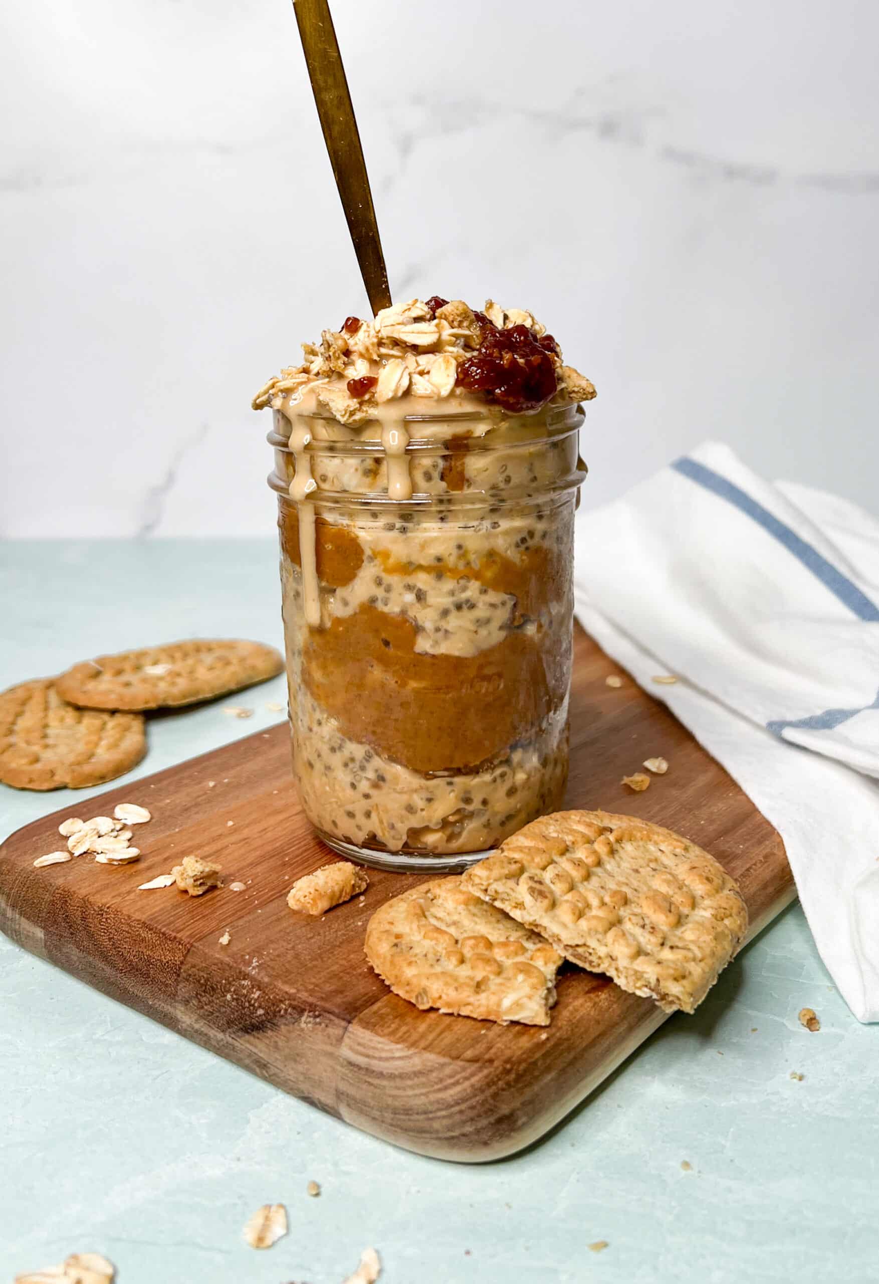 Cookie Butter Overnight Oats close-up