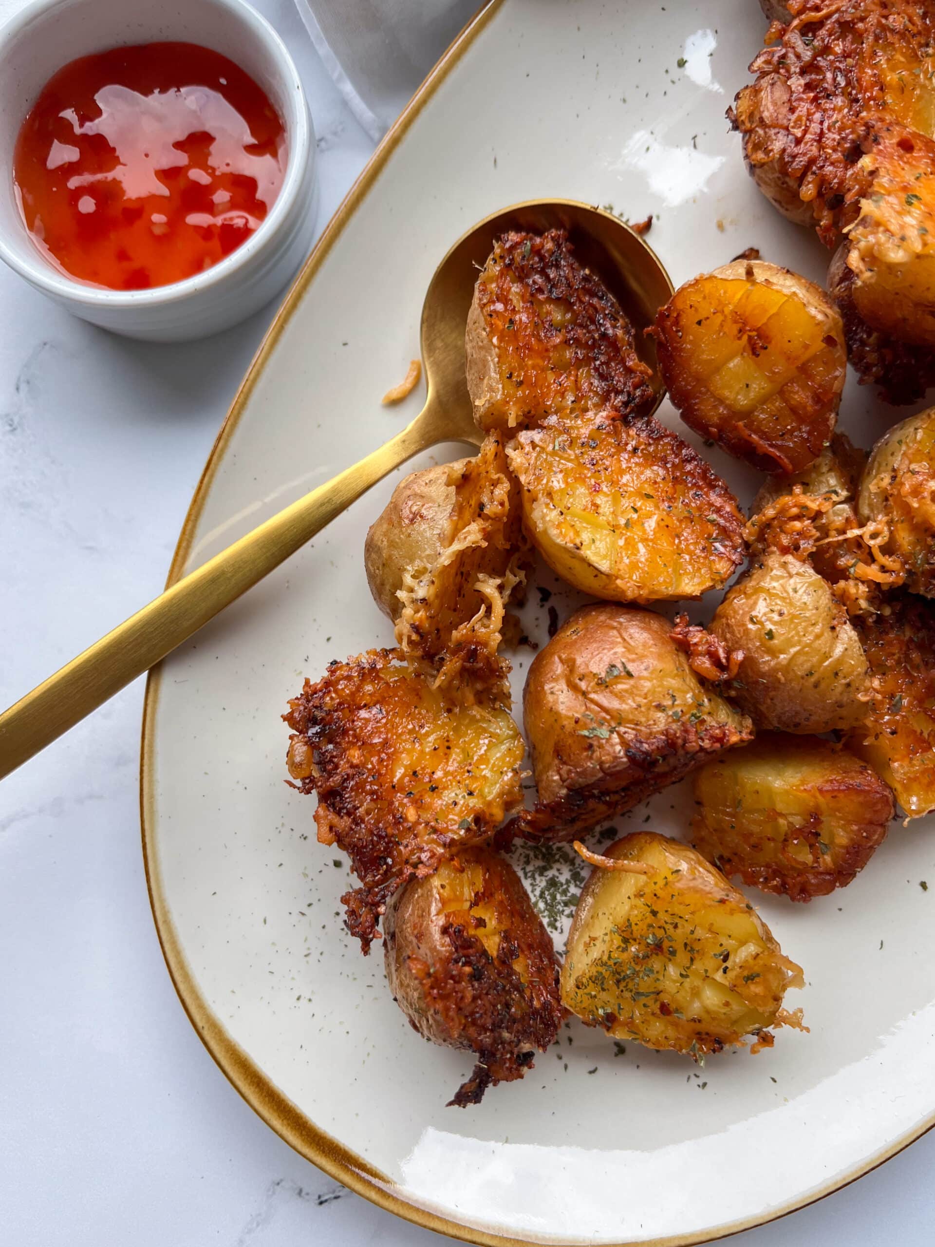 Crispy Parmesan Crusted Baby Potatoes