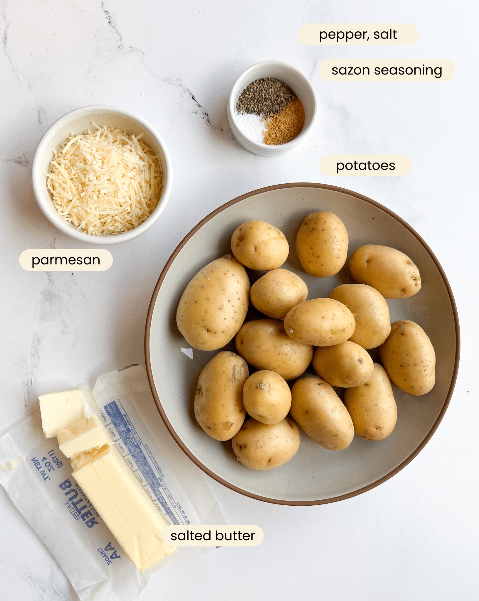 Parmesan Crusted Potato Ingredients