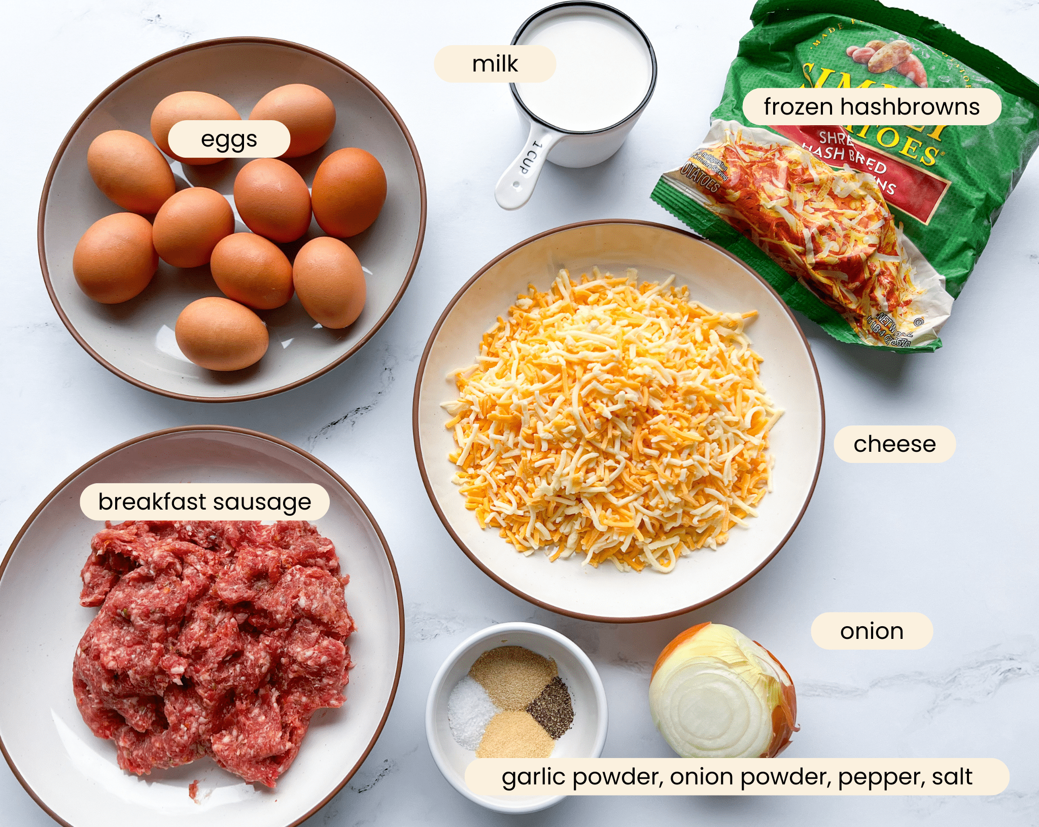 Hashbrown Casserole ingredients