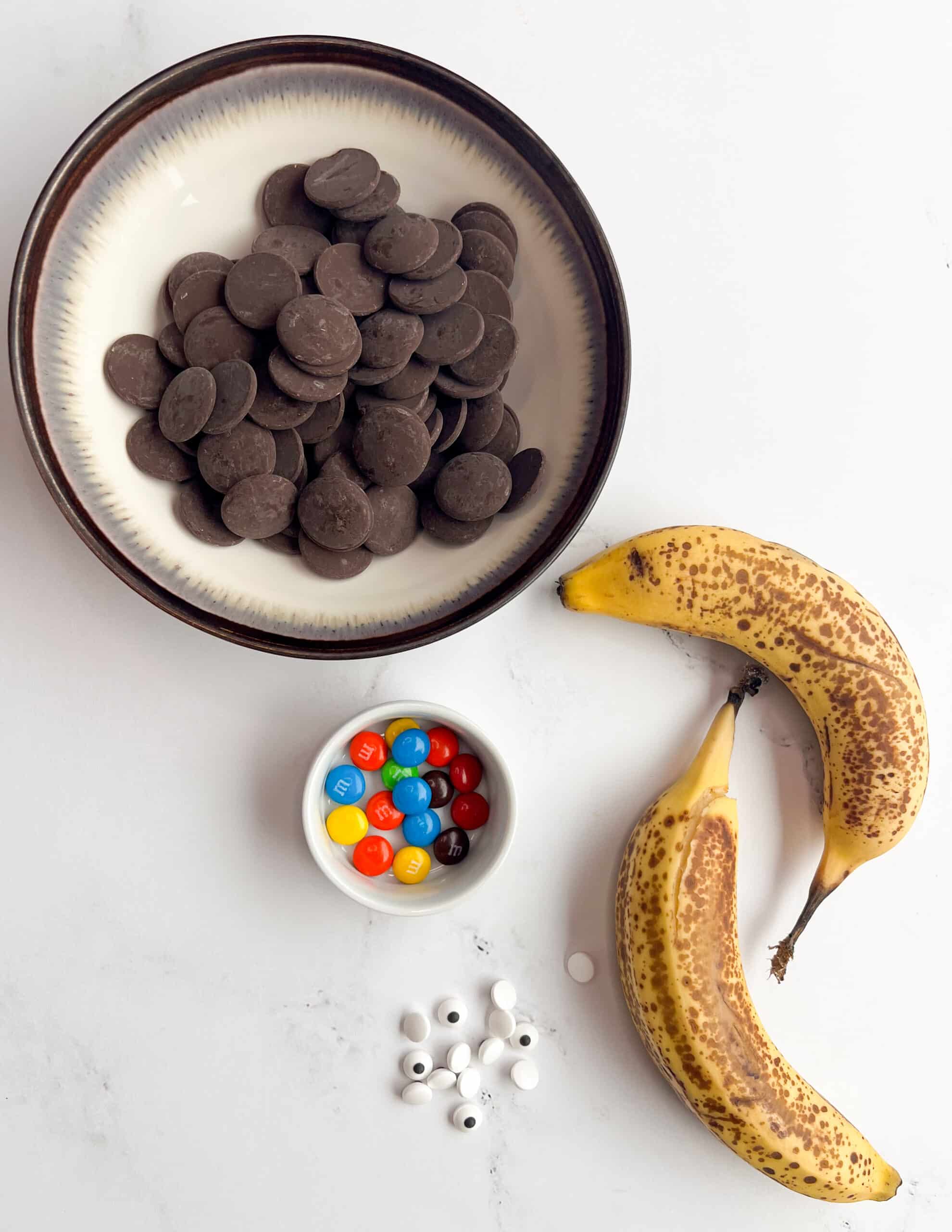 Ingredients for Chocolate Banana Penguins