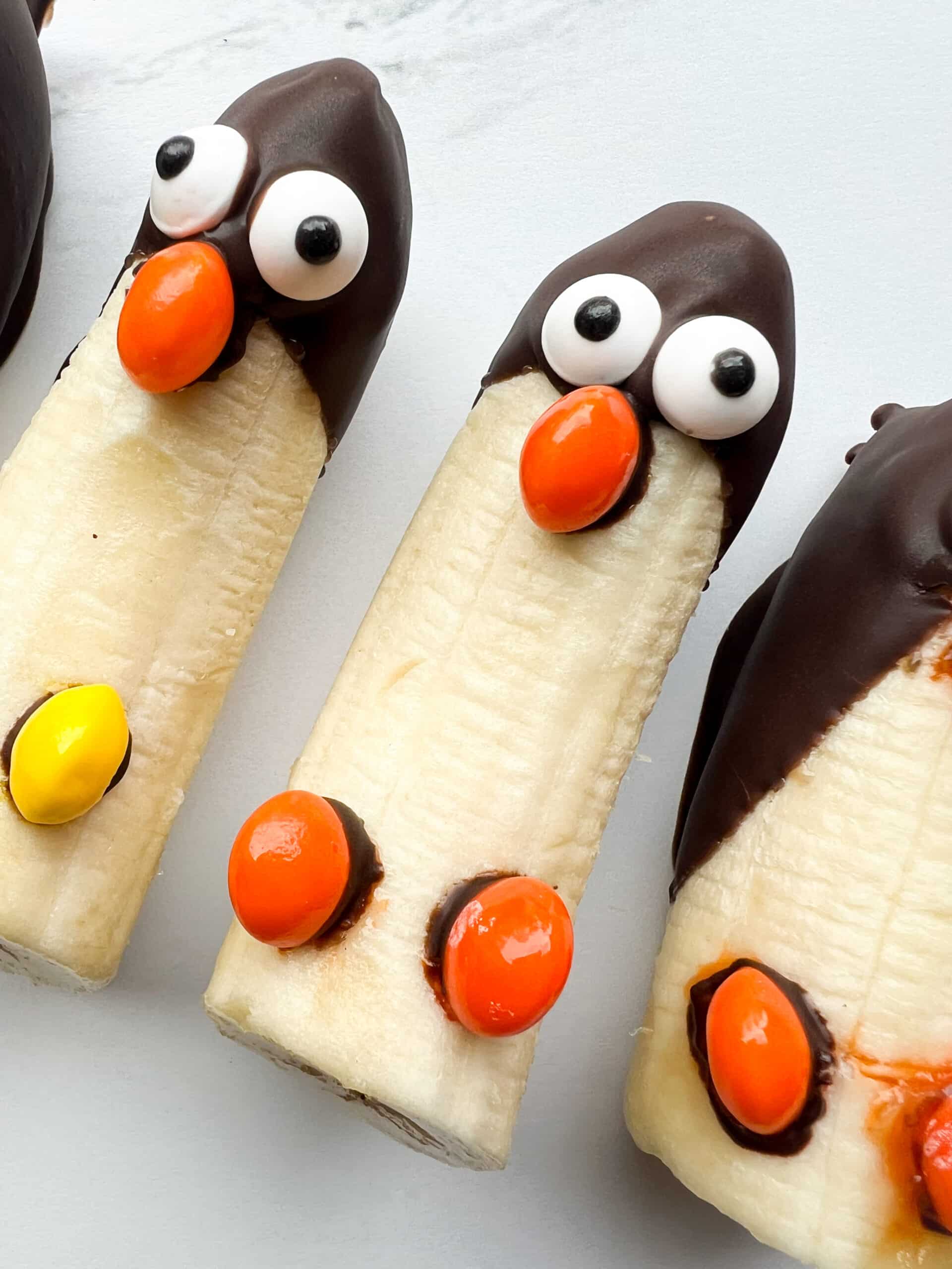 Close up of Chocolate Banana Penguins