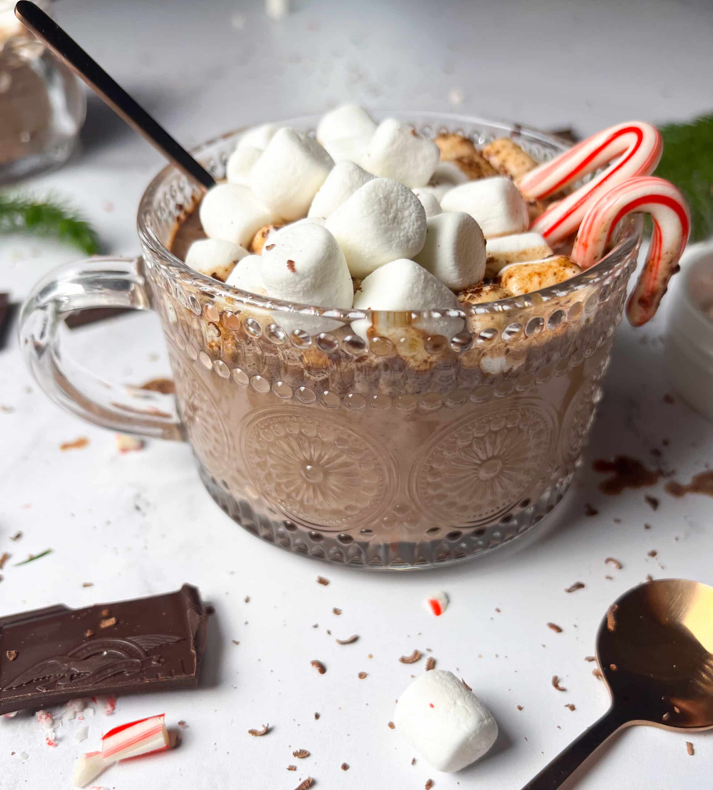 Creamy Crock Pot Hot Chocolate Side View