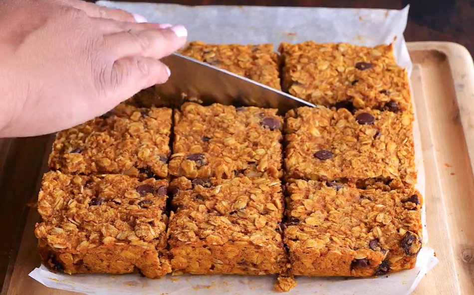 Pumpkin Oat Bars with Chocolate Chips