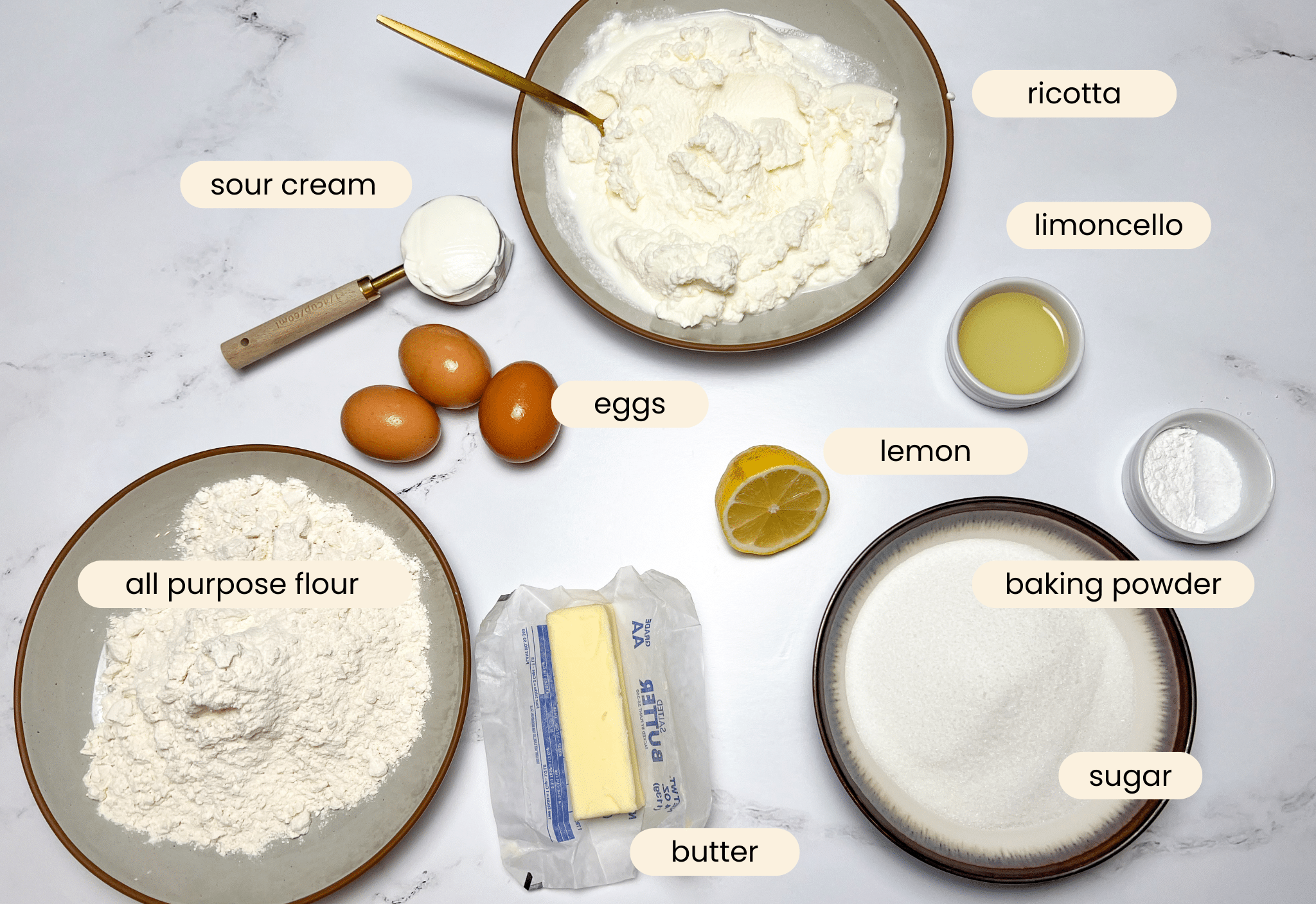 Limoncello ricotta cake ingredients