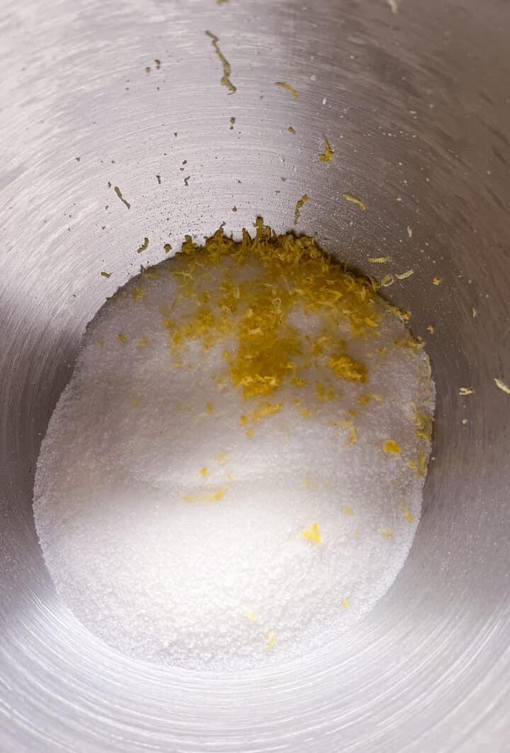 Sugar and lemon zest