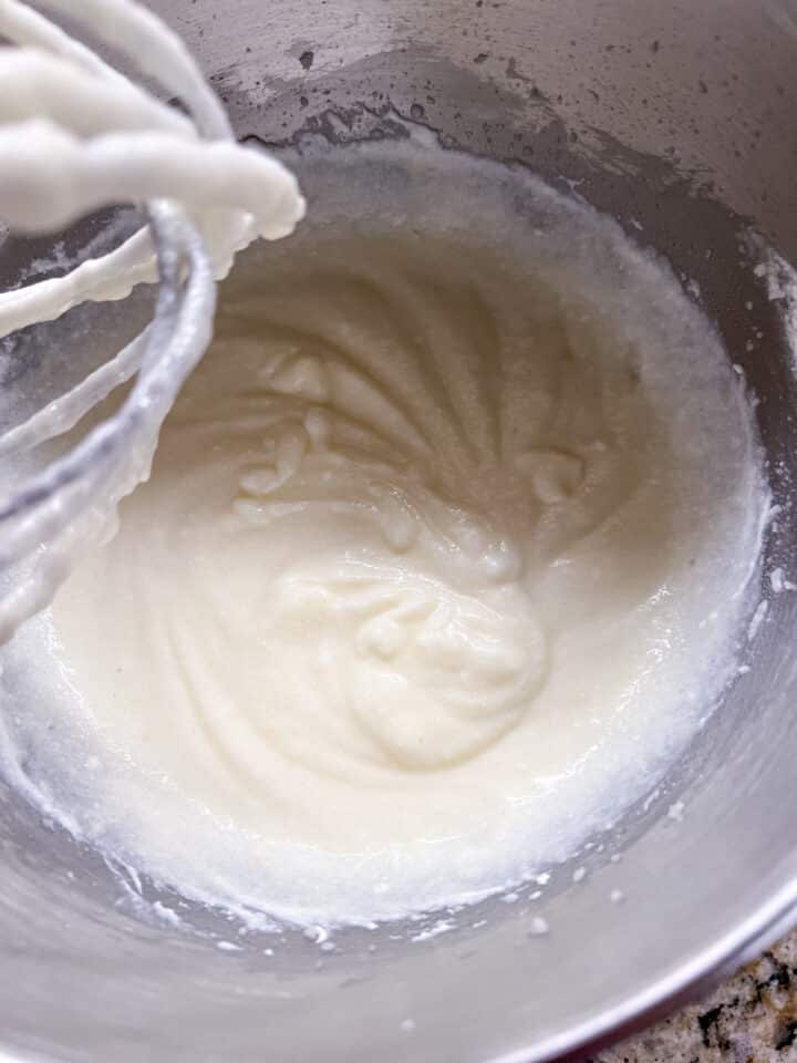 Batter with mixed with ricotta and sour cream