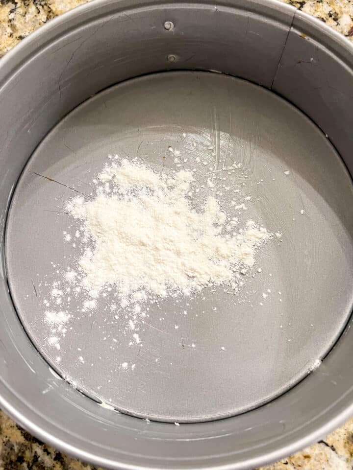 Flour on springform pan