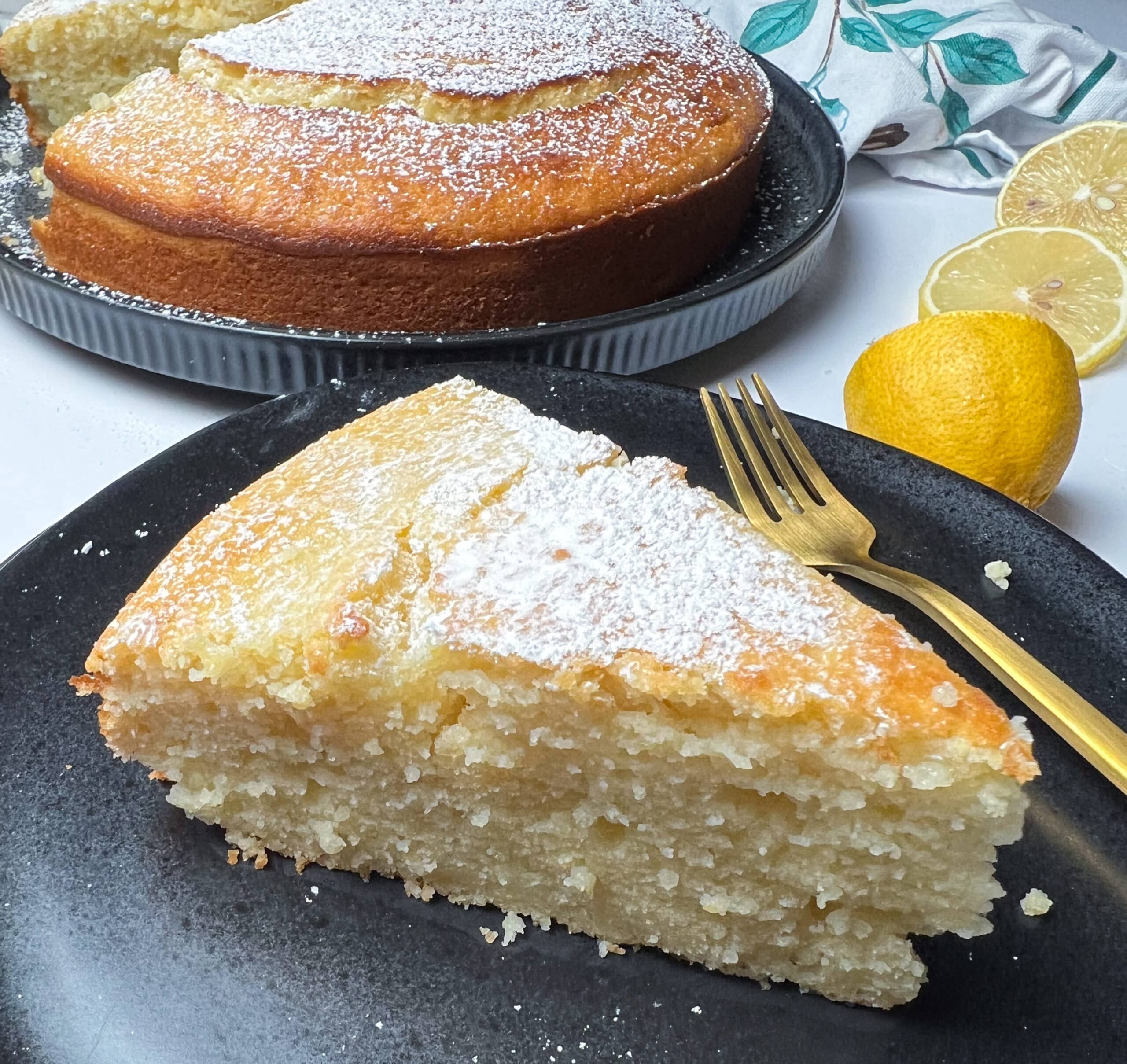 A slice of Limoncello Ricotta Cake