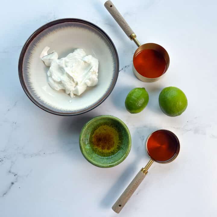 Ingredients for the chili lime dressing