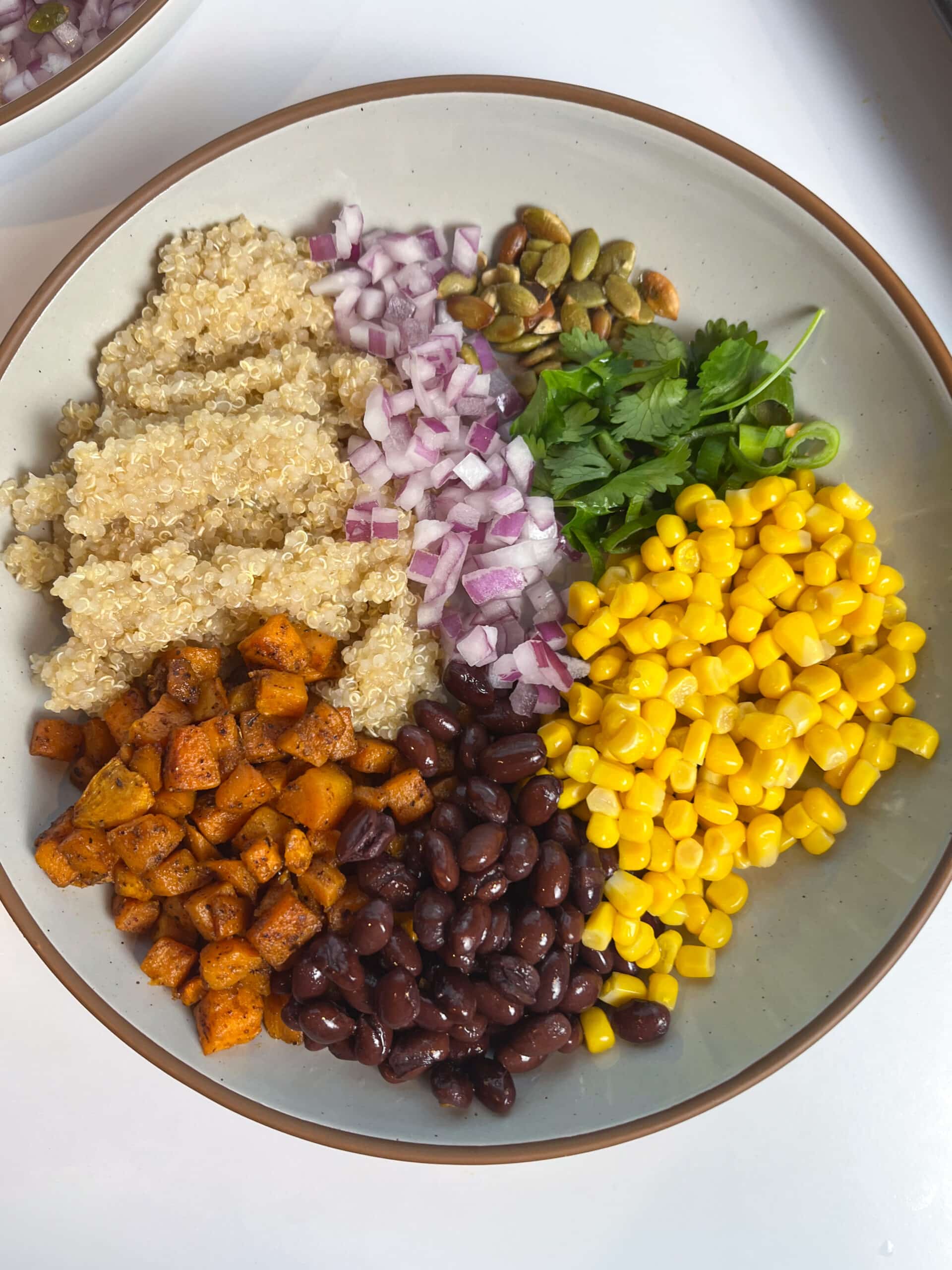 Roasted Sweet Potato and Black Bean Quinoa Bowls without dressing