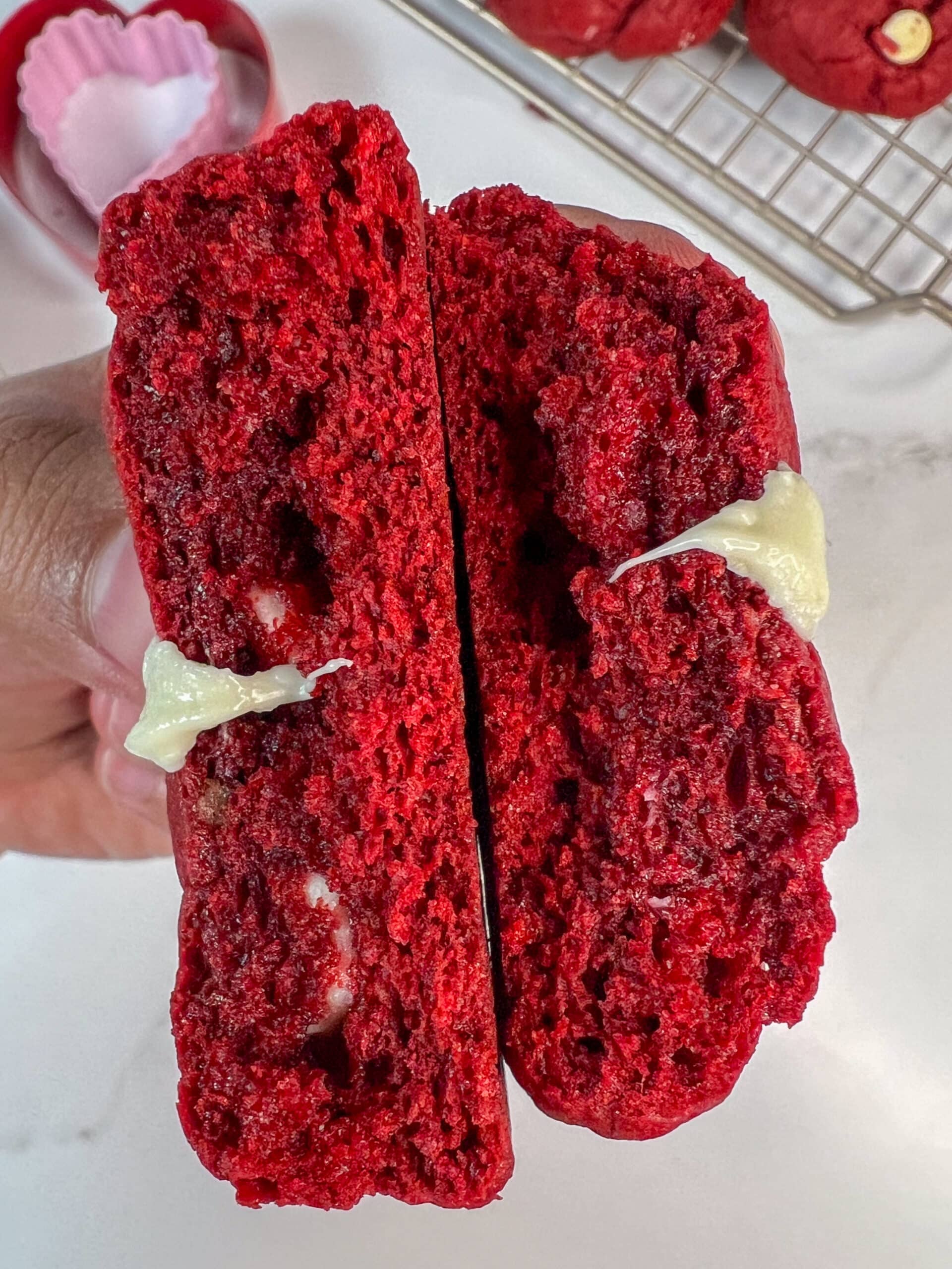 Inside of the Red Velvet Cookies Recipe