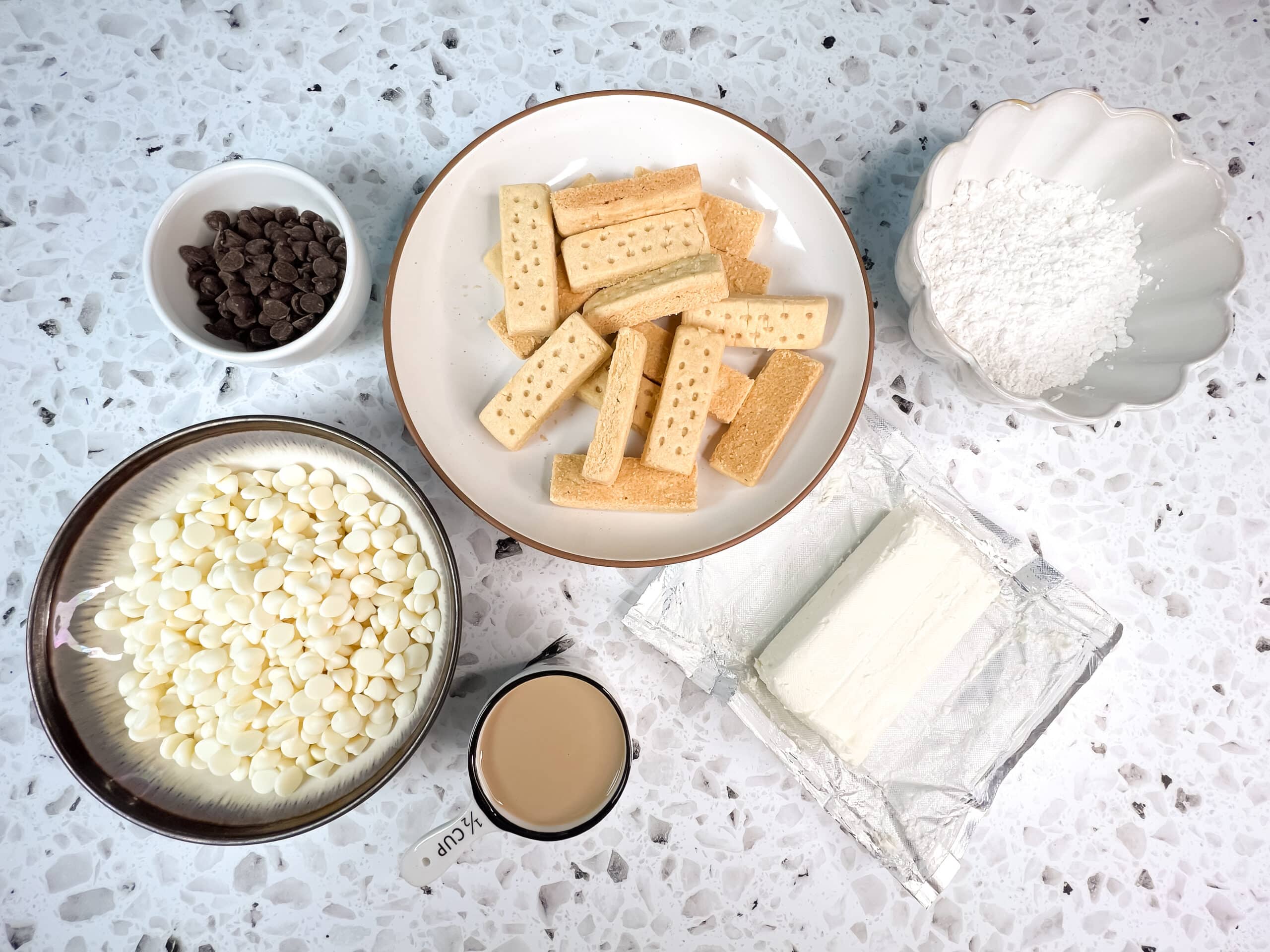 Ingredients for Bailey's No Bake Cheesecake Bites